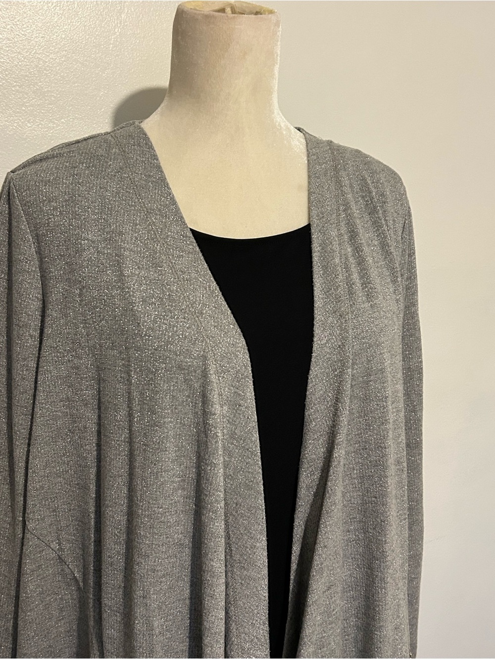 Open-Front Gray Women's Sweater Cardigan